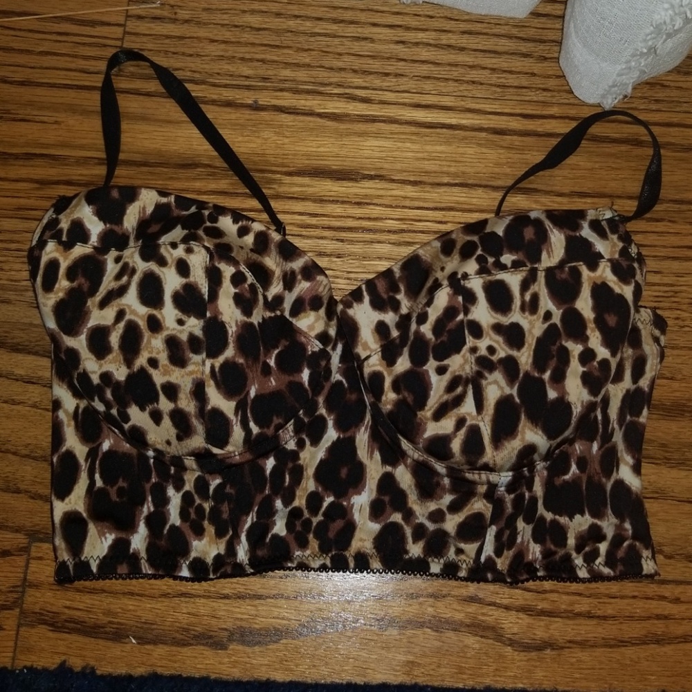 Bebe Leopard print corset